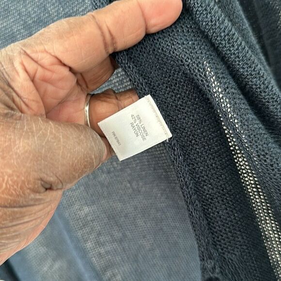 J. Jill Black Open Front Linen Blend Cardigan Sweater S - Picture 7 of 7